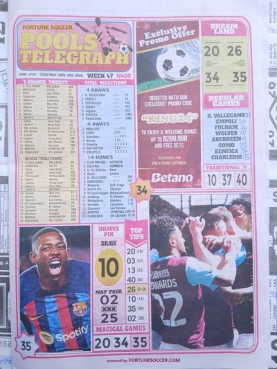 week 47 pools telegraph 2025 page 1