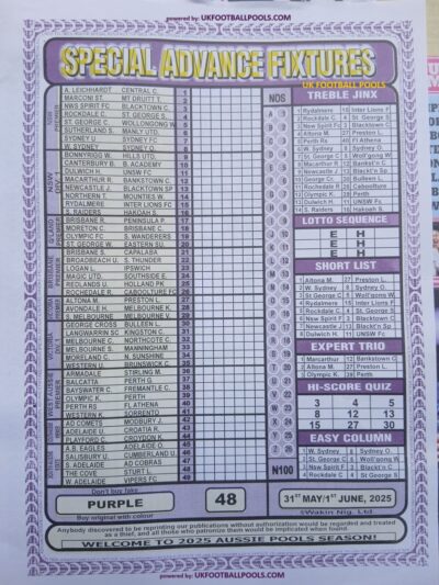 week 48 special advance fixtures 2025