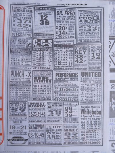 week 49 pools telegraph 2025 page 13