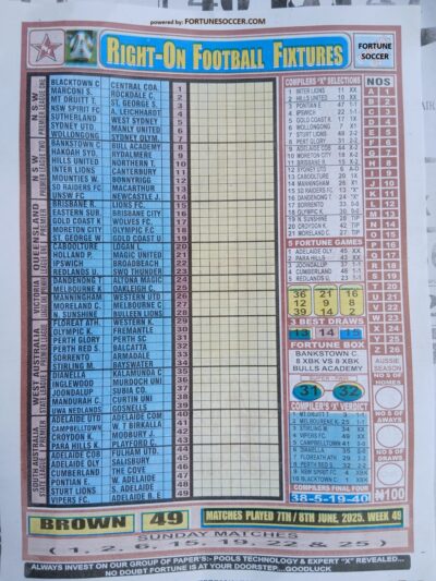 week 49 right on fixtures 2025 front page