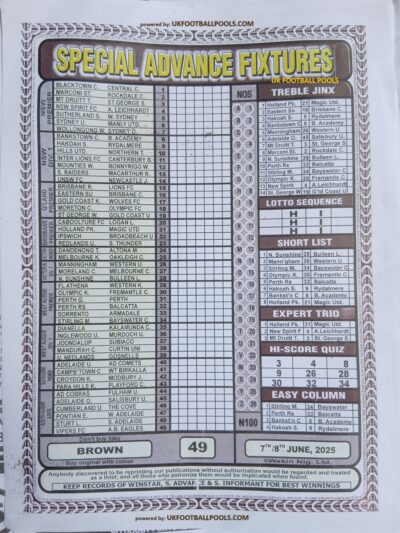 week 49 special advance fixtures 2025