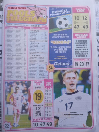 week 1 pools telegraph 2025 page 1
