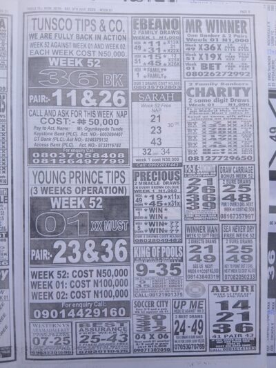 week 1 pools telegraph 2025 page 11