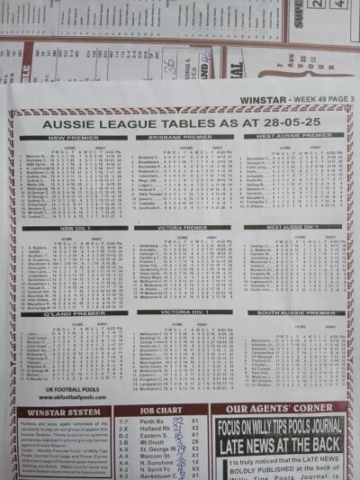 week 49 winstar 2025 table