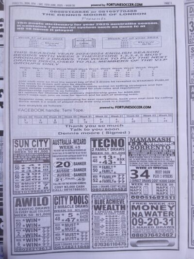 week 50 pools telegraph 2025 page 5