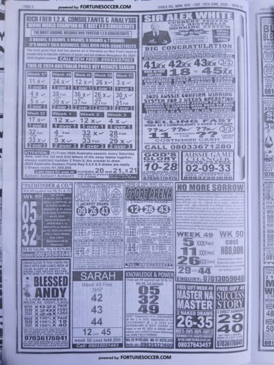 week 50 pools telegraph 2025 page 6