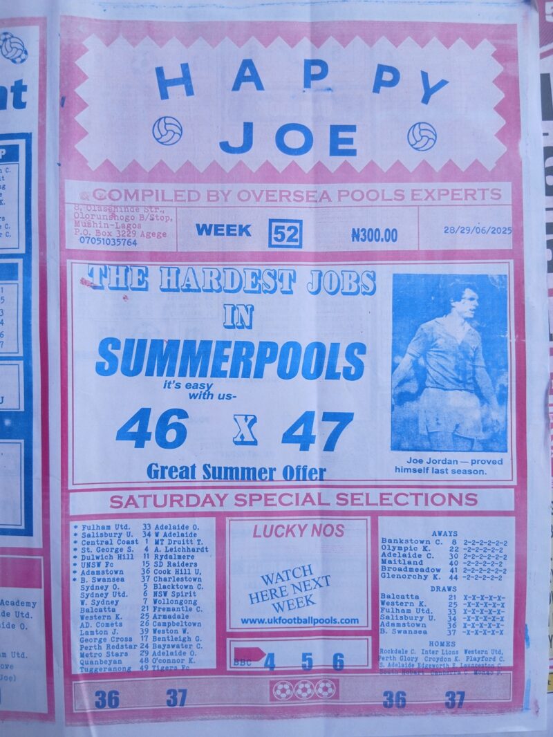 Week 52 pool paper winstar happy joe temple of draws