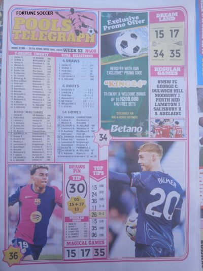 week 52 pools telegraph 2025 page 1