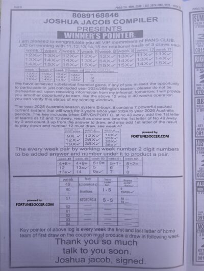 week 52 pools telegraph 2025 page 6
