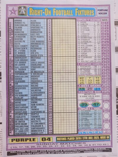 week 4 right on fixtures 2025 front page