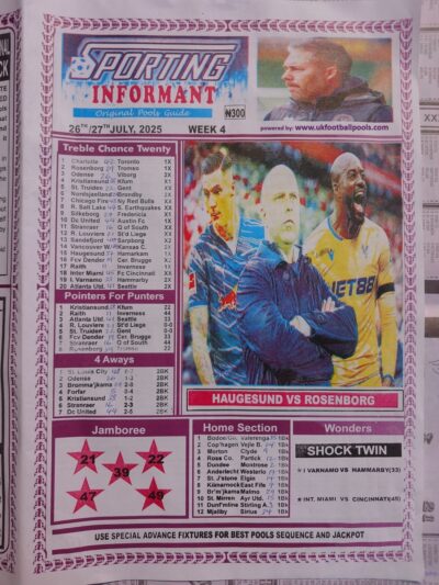 week 4 sporting informant 2025 page one
