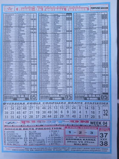 week 5 right on fixtures 2025 back page