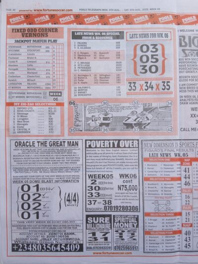 week 6 pools telegraph 2025 page 9
