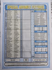 week 22 special advance fixtures 2025