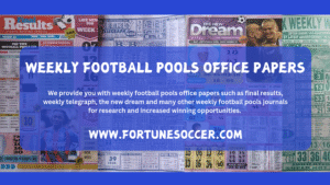 weekly football pools papers blue