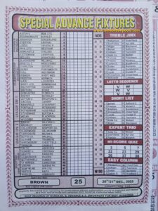 week 25 special advance fixtures 2025