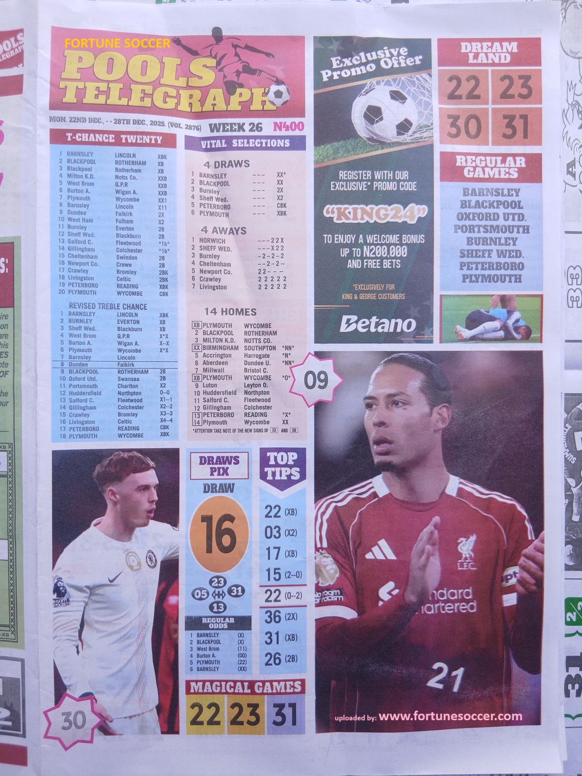 week 26 pools telegraph 2025 page 1