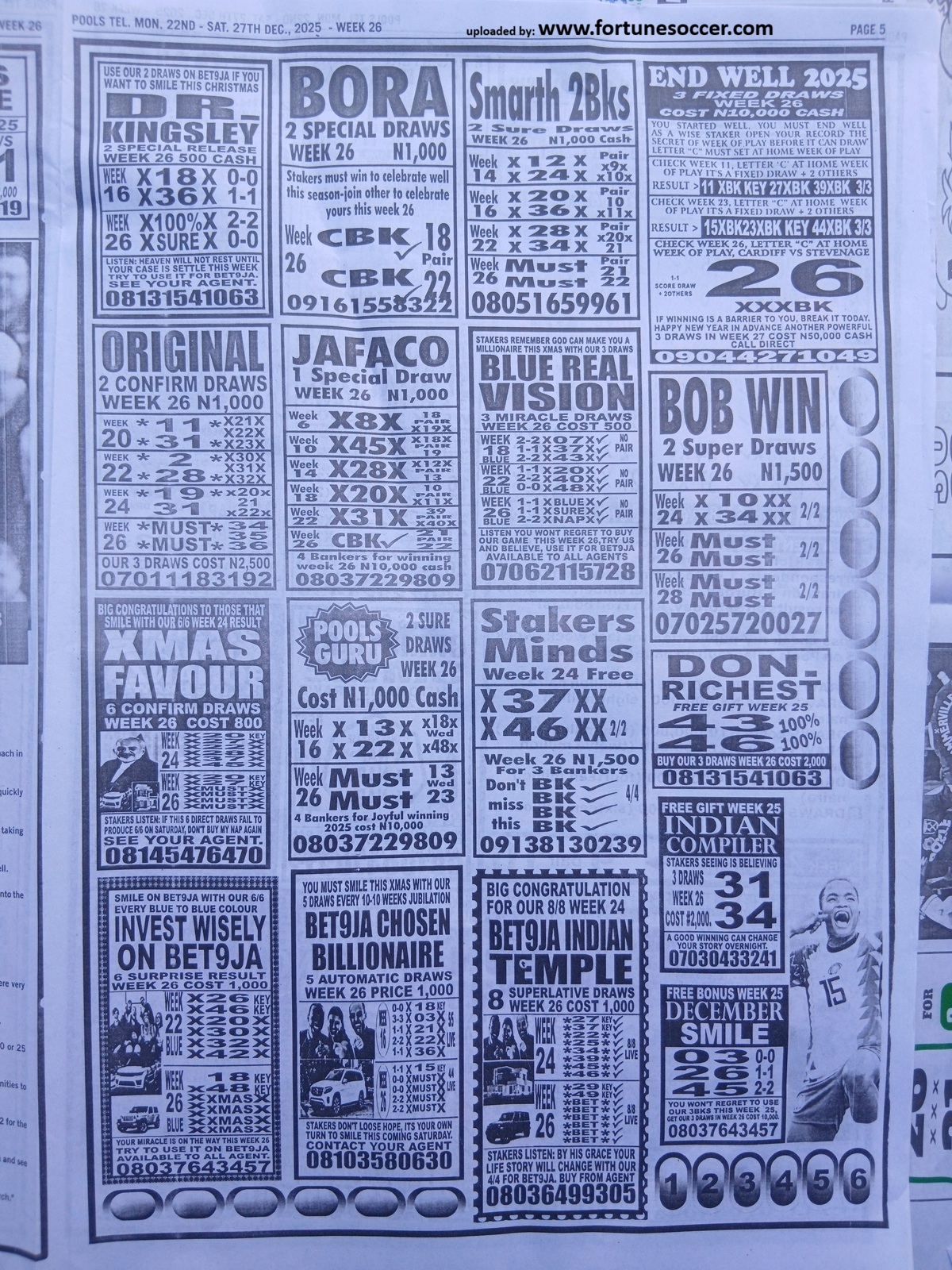 week 26 pools telegraph 2025 page 5