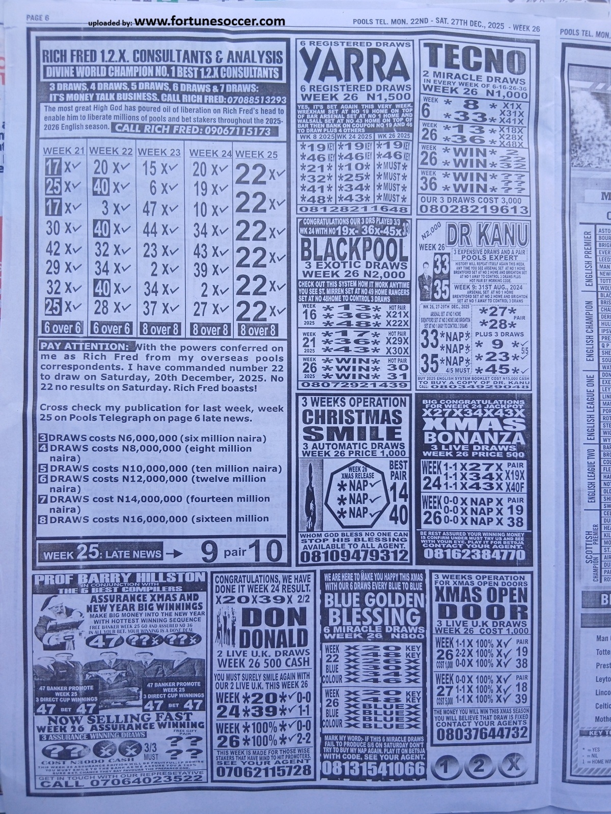 week 26 pools telegraph 2025 page 6