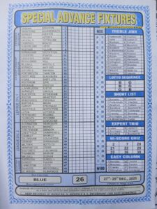 week 26 special advance fixtures 2025