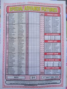 week 31 special advance fixtures 2026