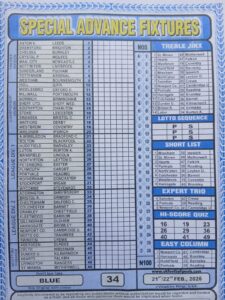 week 34 special advance fixtures 2026
