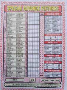 week 35 special advance fixtures 2026