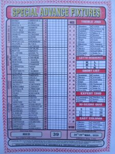 week 39 special advance fixtures 2026