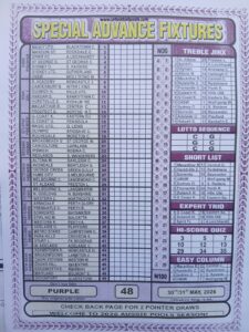 week 48 special advance fixtures 2026 front page
